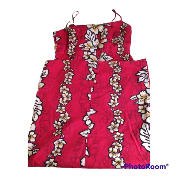 Royal Creations spaghetti strap, red floral maxi dress, Sm - Picture 8 of 11